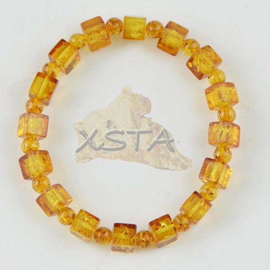  Amber bracelet natural beads large cognac color